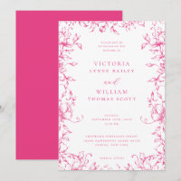 Cerise Pink Garden Floral Wedding