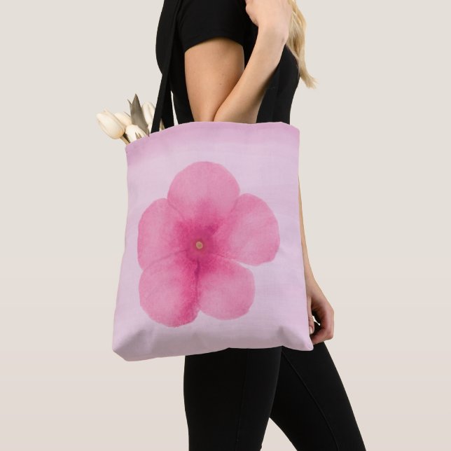 Cerise Pink Macro Flower Tote Bag (Close Up)
