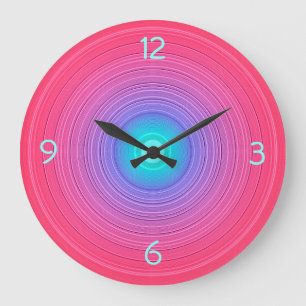 Cerise Pink with Aqua Centre> Wall Clock