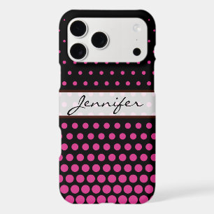 Cerise Polka Dot Elegant Modern Black