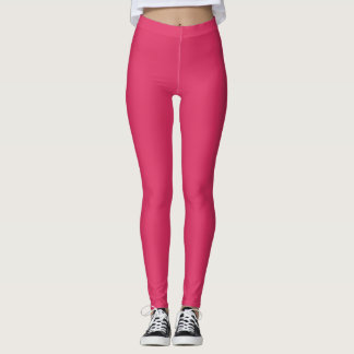 Cerise Red Solid Colour Leggings