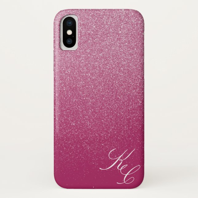 Cerise Shimmer Dust Personalized Phone Case (Back)