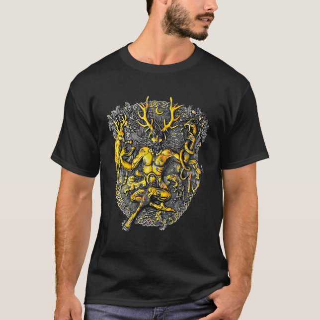 Cernunnos Deer Horned Celtic God T-Shirt (Front)