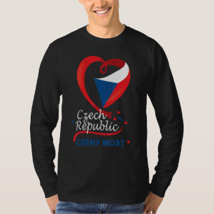 Cerny Most Czech Republic Heart Flag Lion Coat Of T-Shirt