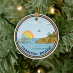 Cerritos Beach Baja Mexico Christmas surfer Ceramic Ornament<br><div class="desc">Cerritos Beach Baja Mexico Christmas Beach Ceramic Ornament with surfer</div>