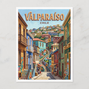 Cerro Concepción Valparaíso Chile Postcard