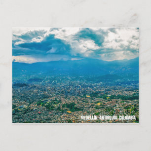 Cerro Pan de  Azúcar, Medellín Colombia City View Postcard