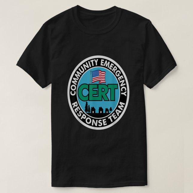 CERT Community Emergency Response Team White Front T-Shirt (Design Front)