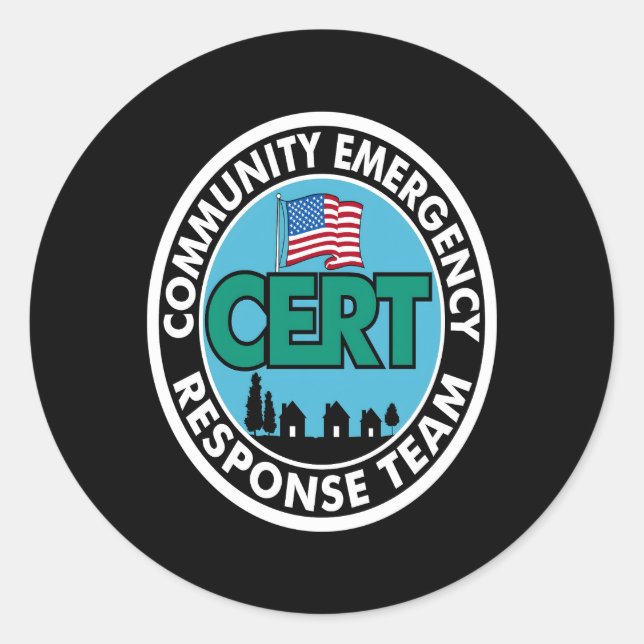 Cert Response Team White Back Print Classic Round Sticker (Front)