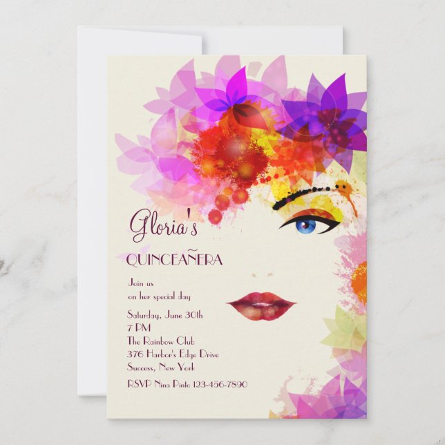 Certain Glance Quinceanera Invitation (Front)