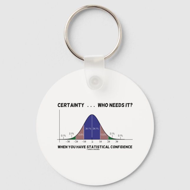 Certainty ... Who Needs It? When You Have Stats Key Ring (Front)