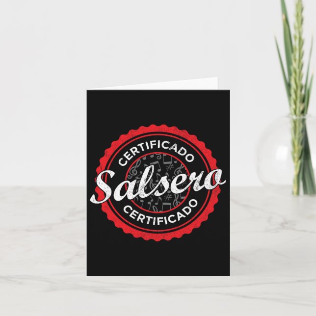 Certificado Salsero Funny Salsa Dancing  Card (Front)