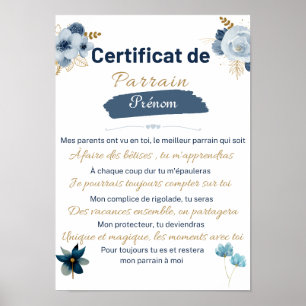 certificat de Parrain Poster