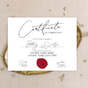 Certificate Award Elegant Diploma Red Wax Seal