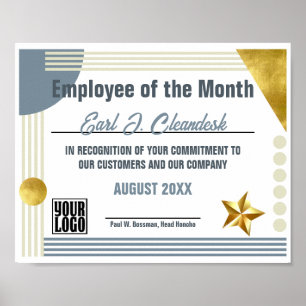 Certificate employee of the month or download poster