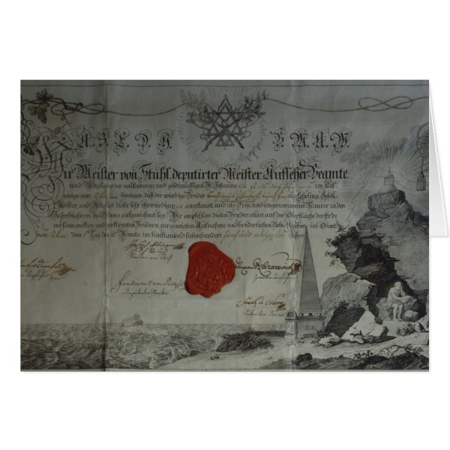 Certificate issued by the Worshipful Master (Front Horizontal)