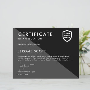 Certificate Modern Business Logo Award Template