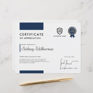 Certificate   Modern Business Logo Award Template