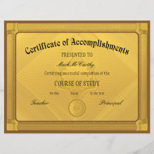 Certificate of Accomplishment Template Flyer