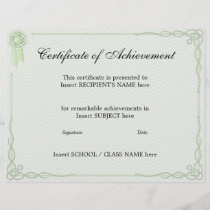 CERTIFICATE OF ACHIEVEMENT