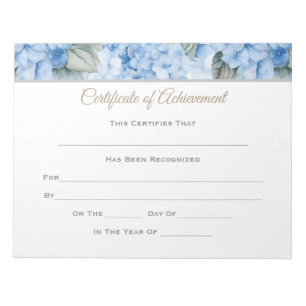 Certificate of Achievement Notepad