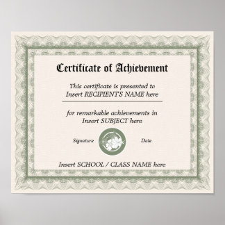 CERTIFICATE OF ACHIEVEMENT POSTER
