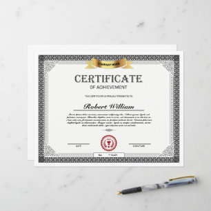 Certificate of Achievement Template – Customisable