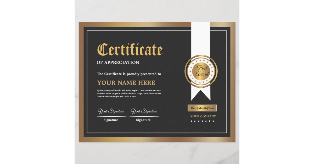 Certificate Of Appreciation | Zazzle.com.au