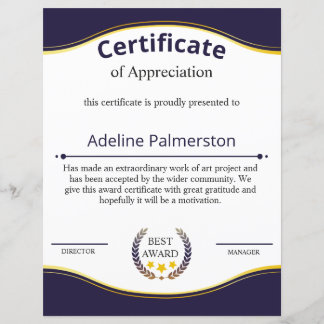 Certificate of Appreciation