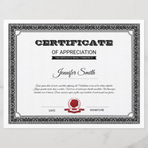 Certificate of Appreciation