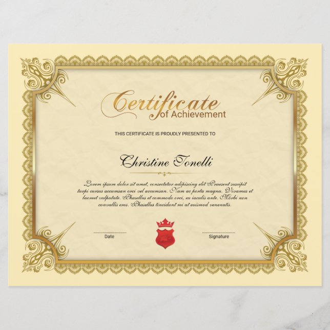 Certificate Of Appreciation (Front)