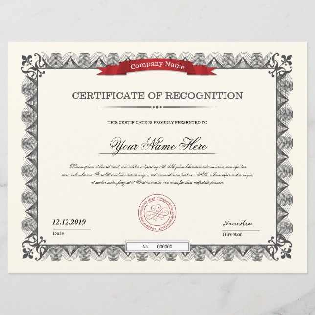 Certificate Of Appreciation (Front)