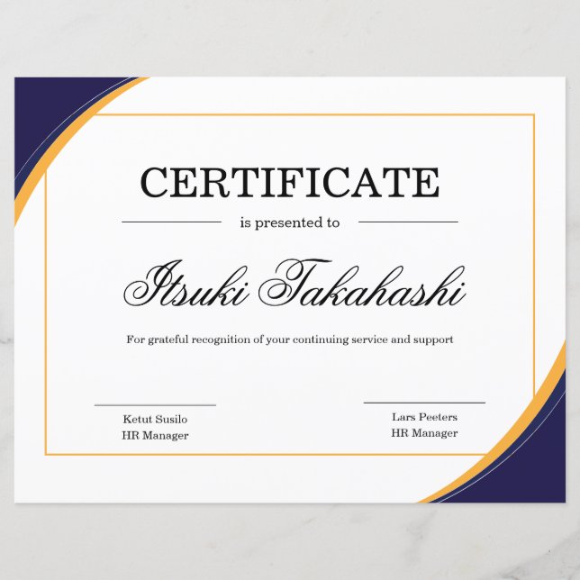 Certificate of Appreciation Template (Front)