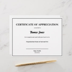 Certificate of Appreciation Text Template Award