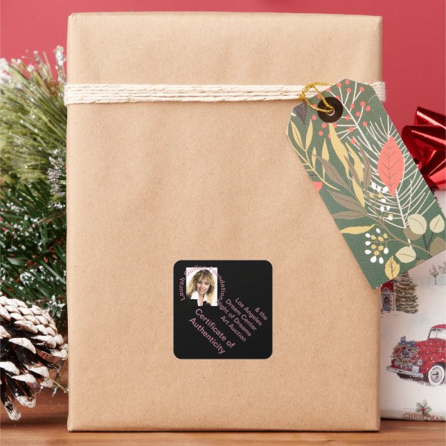 Certificate of Authenticity Art Square Sticker (Holiday)