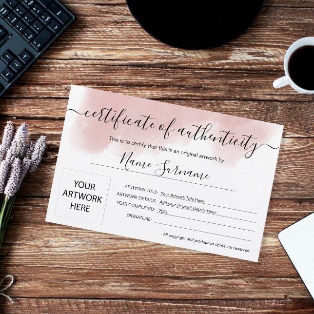 Certificate of Authenticity Artwork by (Creator Uploaded)