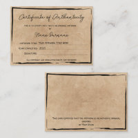 Certificate of Authenticity Artwork by Add Logo
