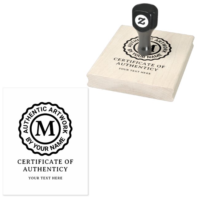 Certificate of Authenticity stamp with monogram (Stamped)