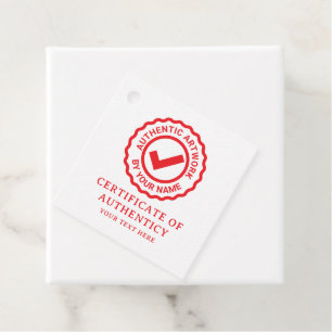 Certificate of Authenticity tags for handmade art
