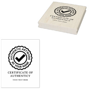 Certificate of Authenticity template stamp for art