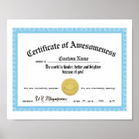 Certificate of Awesomeness, Kindness Award