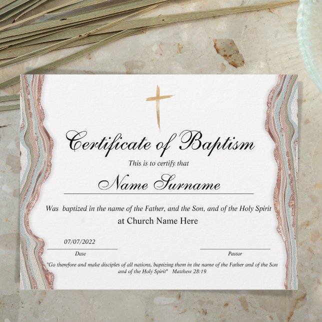 Certificate of Baptism, Baby Dedication (Creator Uploaded)