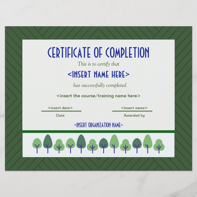 Certificate of Completion (Front)