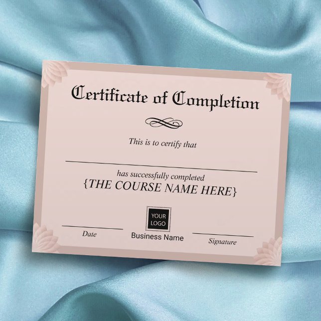 Certificate of Completion Award Blush Pink (Creator Uploaded)