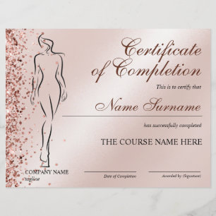 Certificate of Completion Award Body Sculpting