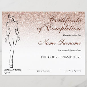 Certificate of Completion Award Body Sculpting