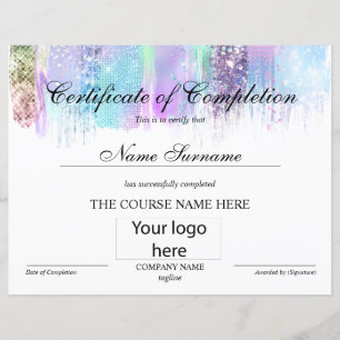 Certificate of Completion Award Course Completion