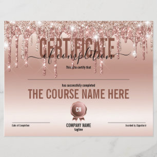 Certificate of Completion Award Course Completion