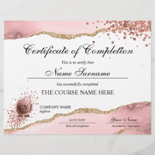 Certificate of Completion Award Course Completion