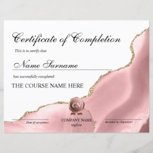 Certificate of Completion Award Course Completion